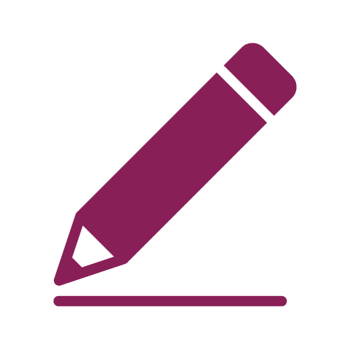 Icon for design services, with a pencil.