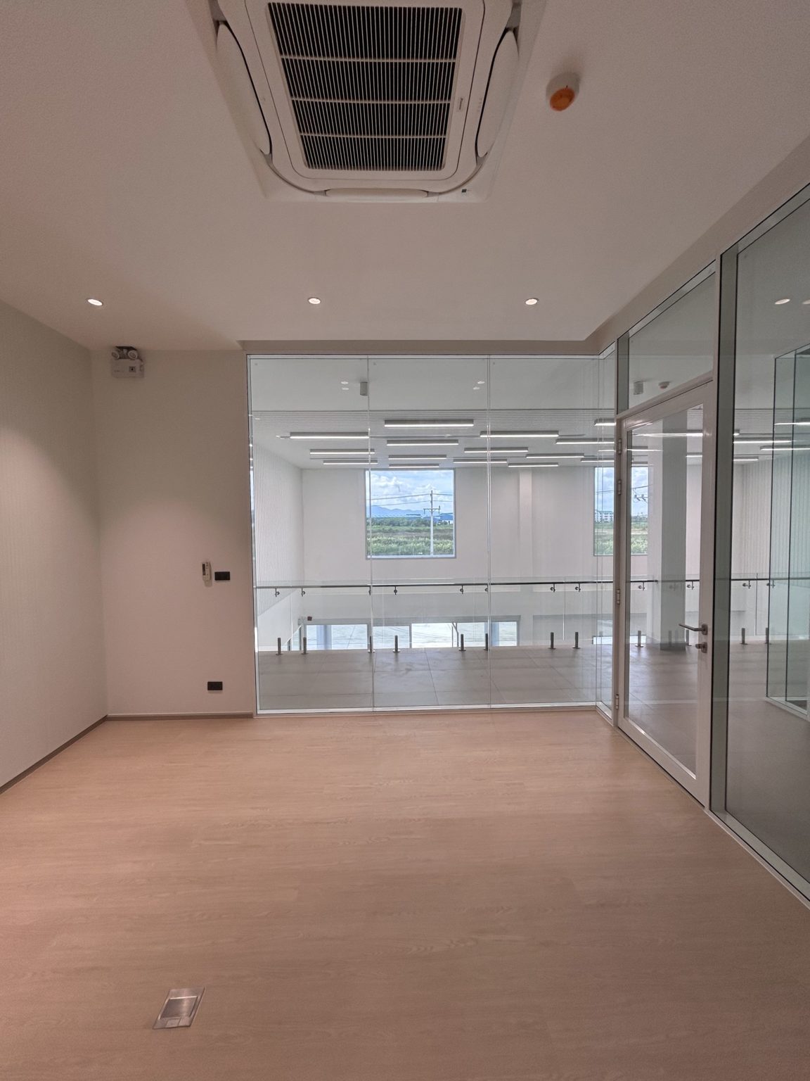 Glass walls for a bright office.