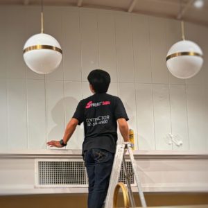 White acoustic panels installed by Project'Sabai.